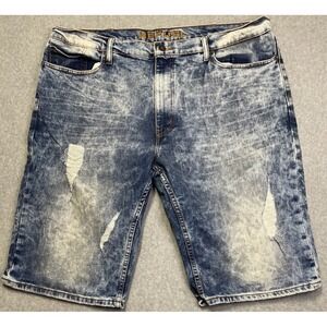 Refuel Men's Denim Shorts Size 42 Acid Wash Long Bermuda Jean Shorts